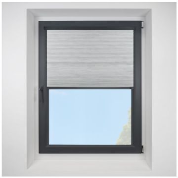 Intu Hive Silkweave Blackout Ash Pleated Blind With Gunmetal Cassette