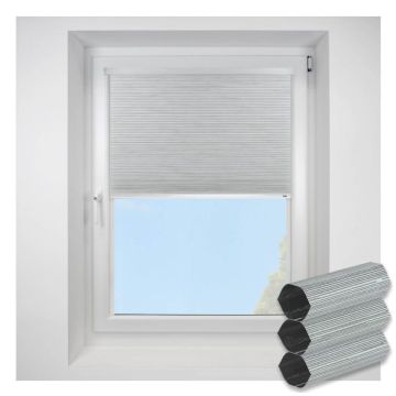 Intu Hive Silkweave Blackout Ash Pleated Blind With White Cassette