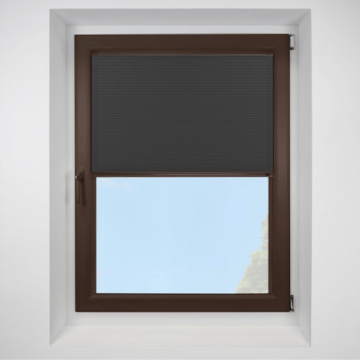 Intu Micro Palma Raven Honeycomb Pleated Blind with Brown Cassette