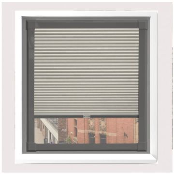 Hive Deluxe Oyster Perfect Fit Pleated Blind With Anthracite Grey Frame
