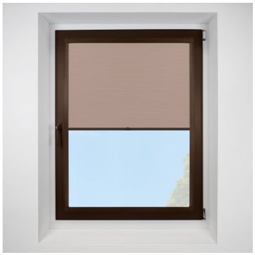 Astral Blackout Blush Perfect Fit Pleated Blinds with Brown Frame