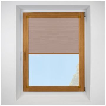 Astral Blackout Blush Perfect Fit Pleated Blinds with Golden Oak Frame