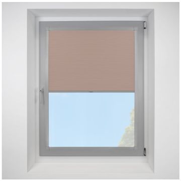 Astral Blackout Blush Perfect Fit Pleated Blinds with Light Grey Frame