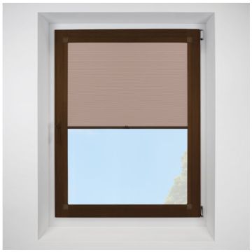 Astral Blackout Blush Perfect Fit Pleated Blinds with Mahogany Frame