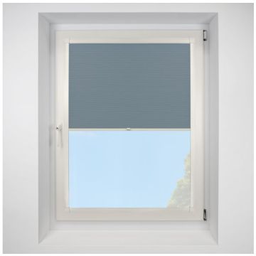 Astral Blackout Lake Blue Perfect Fit Pleated Blinds with Cream Frame