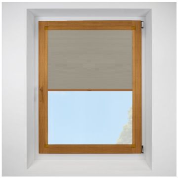 Astral Blackout Linen Perfect Fit Pleated Blinds with Golden Oak Frame