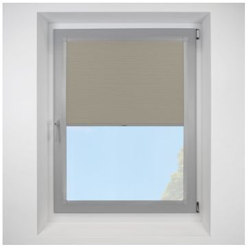 Astral Blackout Linen Perfect Fit Pleated Blinds with Light Grey Frame