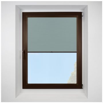 Astral Blackout Mineral Perfect Fit Pleated Blinds with Brown Frame