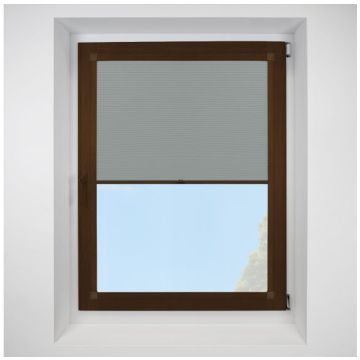 Astral Blackout Pebble Perfect Fit Pleated Blinds with Mahogany Frame