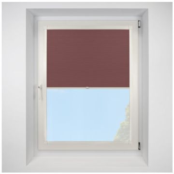 Astral Blackout Red Rust Perfect Fit Pleated Blinds with Cream Frame