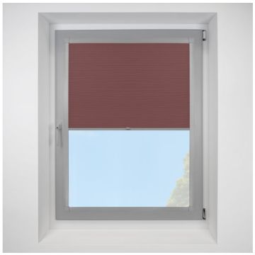 Astral Blackout Red Rust Perfect Fit Pleated Blinds with Light Grey Frame