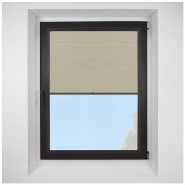 Celeste Cream Perfect Fit Pleated Blinds with Black Frame