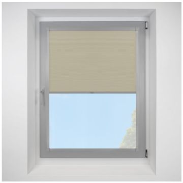 Celeste Cream Perfect Fit Pleated Blinds with Light Grey Frame