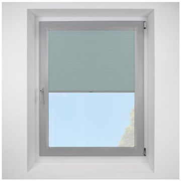 Celeste Duckegg Perfect Fit Pleated Blinds with Light Grey Frame