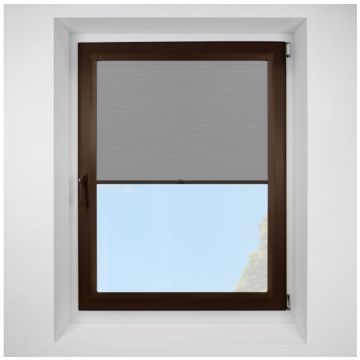 Celeste Silver Perfect Fit Pleated Blinds with Brown Frame