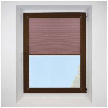 Celeste Tuscan Red Perfect Fit Pleated Blinds with Mahogany Frame