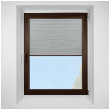 Hive Deluxe Blackout Dove Perfect Fit Pleated Blinds with Brown Frame