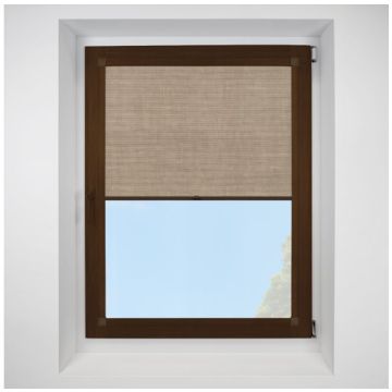 Hive Deluxe Blackout Mauve Perfect Fit Pleated Blinds with Mahogany Frame