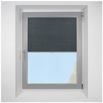 Hive Deluxe Blackout Onyx Perfect Fit Pleated Blinds with Silver Frame