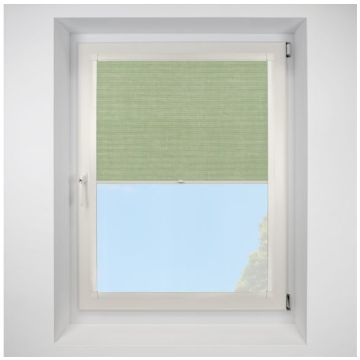 Hive Deluxe Blackout Sage Perfect Fit Pleated Blinds with Cream Frame