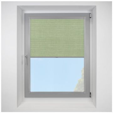 Hive Deluxe Blackout Sage Perfect Fit Pleated Blinds with Light Grey Frame