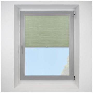 Hive Deluxe Blackout Sage Perfect Fit Pleated Blinds with Silver Frame