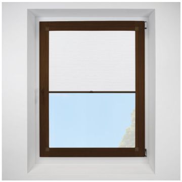 Hive Deluxe Blackout Swan Perfect Fit Pleated Blinds with Mahogany Frame