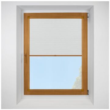 Hive Deluxe Dove Perfect Fit Pleated Blind With Golden Oak Frame