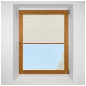 Hive Deluxe Oyster Perfect Fit Pleated Blind With Golden Oak Frame