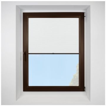 Hive Deluxe Swan Perfect Fit Pleated Blind With Dark Brown Frame