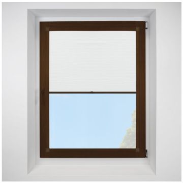 Hive Deluxe Swan Perfect Fit Pleated Blind With Mahogany Frame