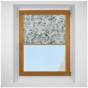 Hive Idole Forest Green Perfect Fit Pleated Blinds with Golden Oak Frame