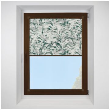 Hive Idole Forest Green Perfect Fit Pleated Blinds with Mahogany Frame