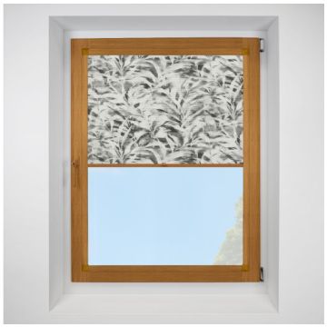 Hive Idole Grey Perfect Fit Pleated Blinds with Golden Oak Frame