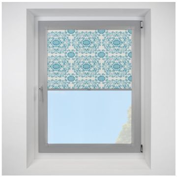 Hive Muse Blue Perfect Fit Pleated Blinds with Silver Frame