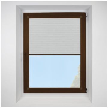 Hive Telia Dove Perfect Fit Pleated Blinds with Mahogany Frame