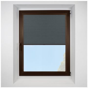 Hive Telia Onyx Perfect Fit Pleated Blinds with Brown Frame