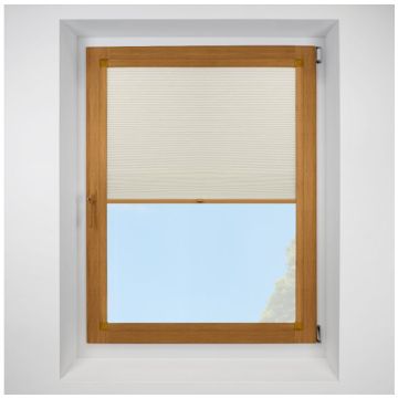 Hive Telia Oyster Perfect Fit Pleated Blinds with Golden Oak Frame