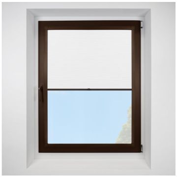 Hive Telia Swan Perfect Fit Pleated Blinds with Brown Frame