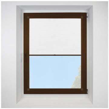 Hive Telia Swan Perfect Fit Pleated Blinds with Mahogany Frame