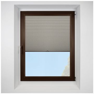 Argan Asc Eco Moon Perfect Fit Pleated Blinds with Brown Frame