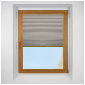 Argan Asc Eco Moon Perfect Fit Pleated Blinds with Golden Oak Frame