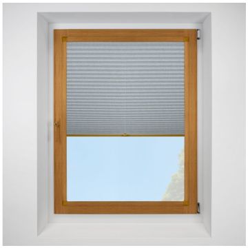 Argan Asc Eco Sky Perfect Fit Pleated Blinds with Golden Oak Frame