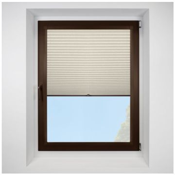 Argan Asc Eco Vapour Perfect Fit Pleated Blinds with Brown Frame