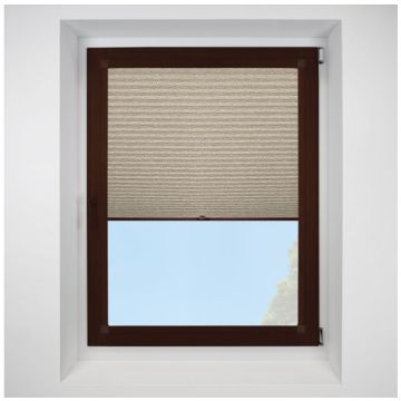 Cactus Asc Eco Light Oak Perfect Fit Pleated Blinds with Mahogany Frame