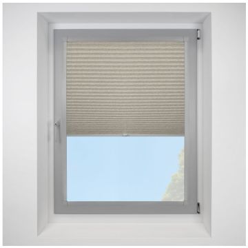 Cactus Asc Eco Stone Grey Perfect Fit Pleated Blinds with Silver Frame