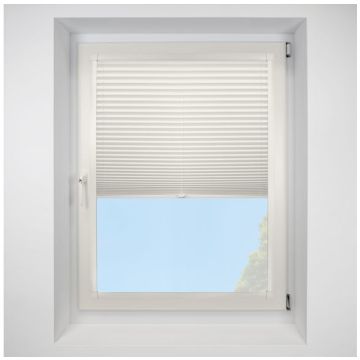 Hemp Asc Porcelain Perfect Fit Pleated Blinds with Cream Frame