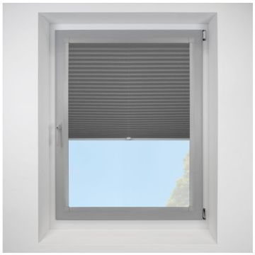 Hemp Asc Ebony Perfect Fit Pleated Blinds with Light Grey Frame