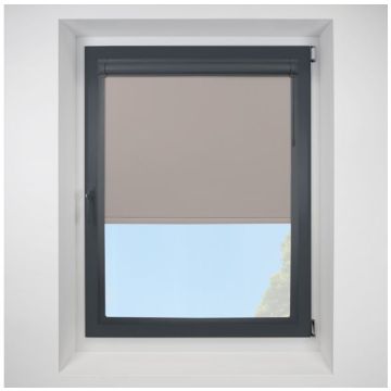 Banlight Duo Fr Blackout stone-grey Perfect Fit RollerPleated Blind