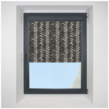 Acacia Blackout Ebony Perfect Fit Roller Motorised Blind with Anthracite Frame